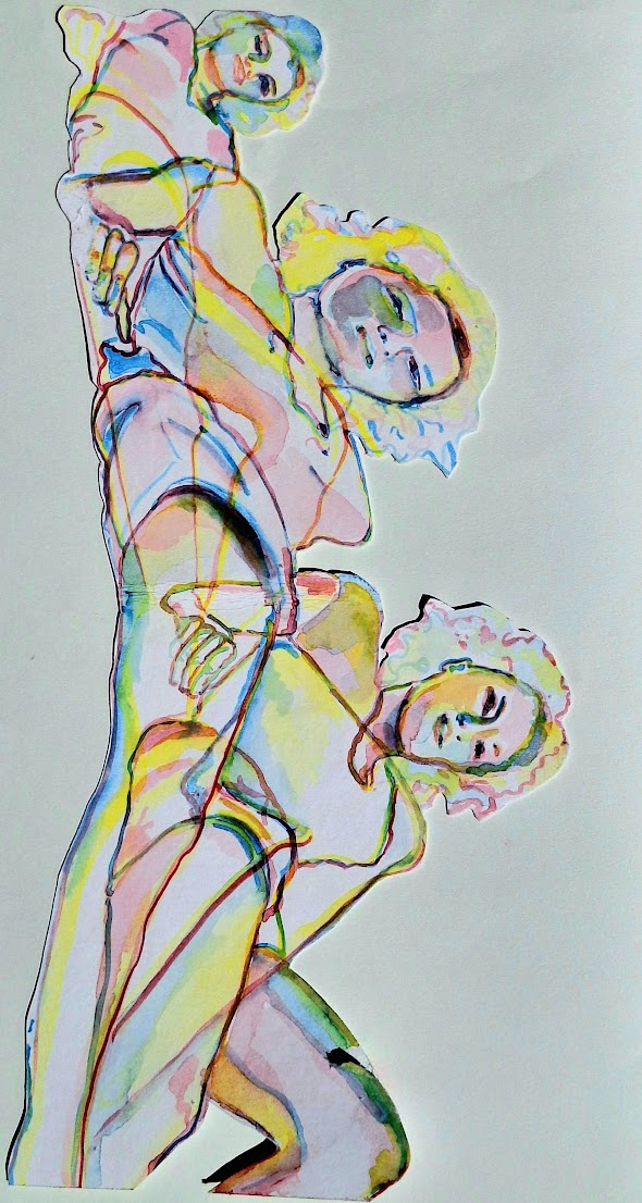 Beeldengroep waterverf