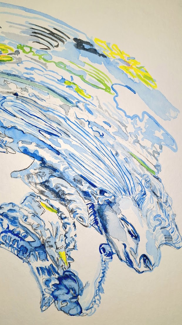 Blauwe golf abstractie