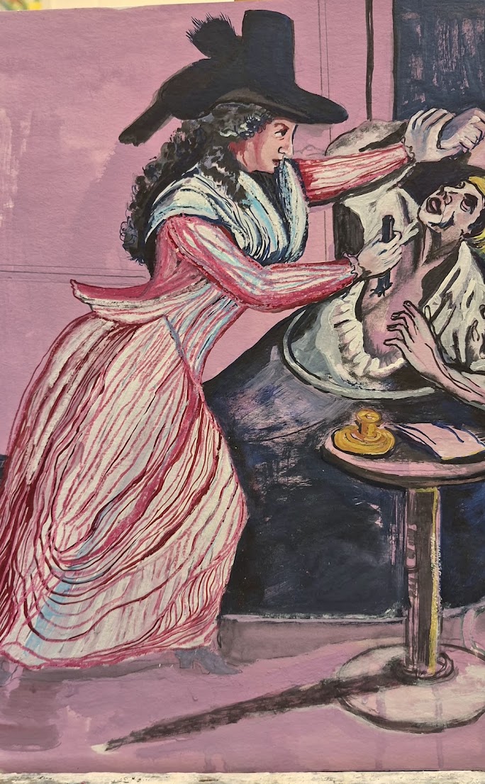 Historische scène roze