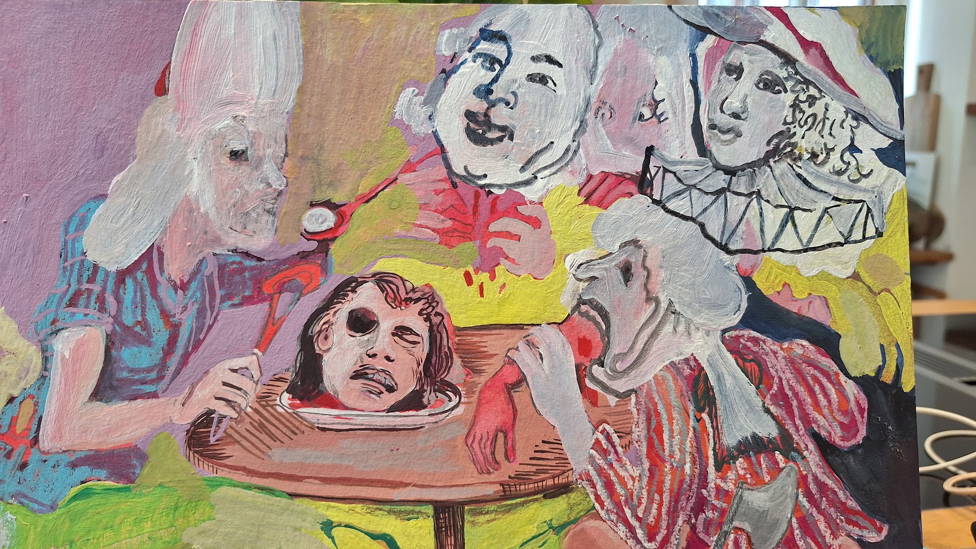 Tafereel met hoofden